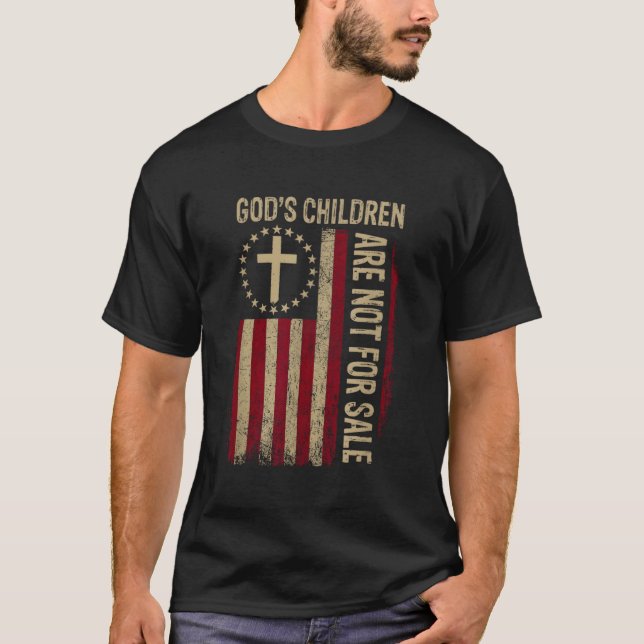 Guds barn är inte till salu amerikansk Flagga T Shirt (Framsida)