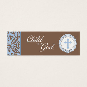 Guds barn - Blue Favor Tag Litet Visitkort