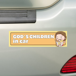 Guds barn i Car Cute Tecknad Jesus och Lamb Bildekal