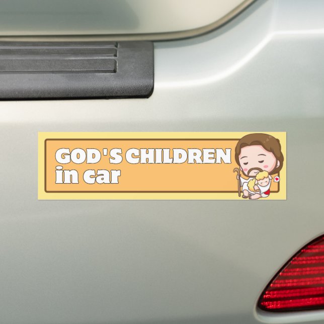 Guds barn i Car Cute Tecknad Jesus och Lamb Bildekal (På Bil)