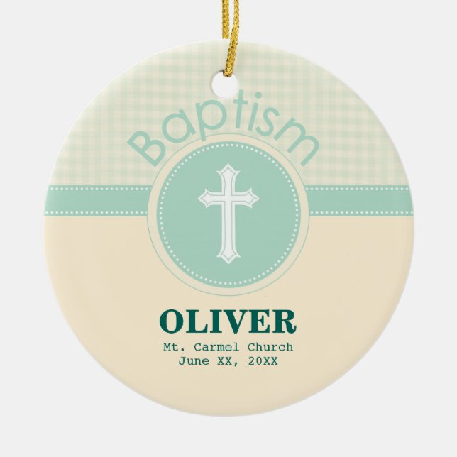 Guds barn, könsneutrala Grönten Julgransprydnad Keramik (Framsidan)