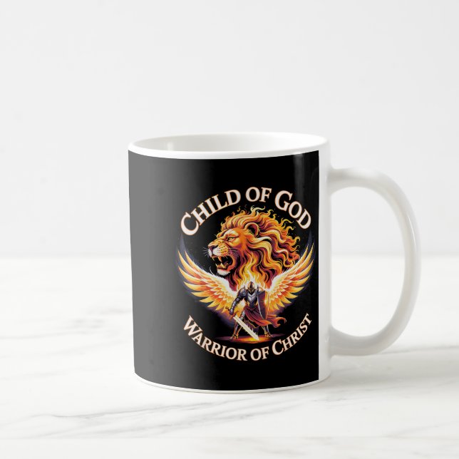 Guds barn Krigare för Kristus Kristet Lejon  Kaffemugg (Höger)
