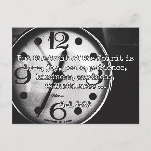 Guds Citat: Gal 5:22 -- "Frukt av Anden" Vykort (Framsida)