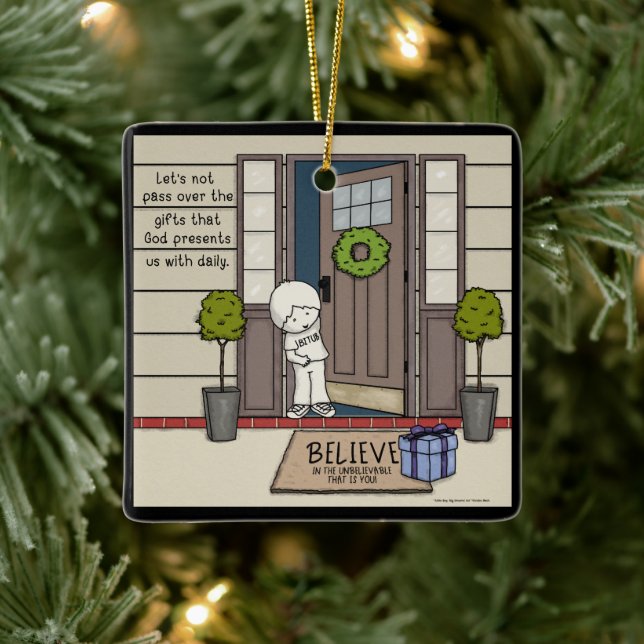 Guds dagliga gåva julgransprydnad keramik (Träd)