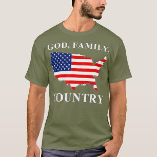 Guds familj Land USA Flagga Jesus Kristi Heliga T Shirt