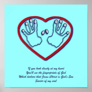 Guds fingeravtryck - 1 Peter 5:6-7 Poster