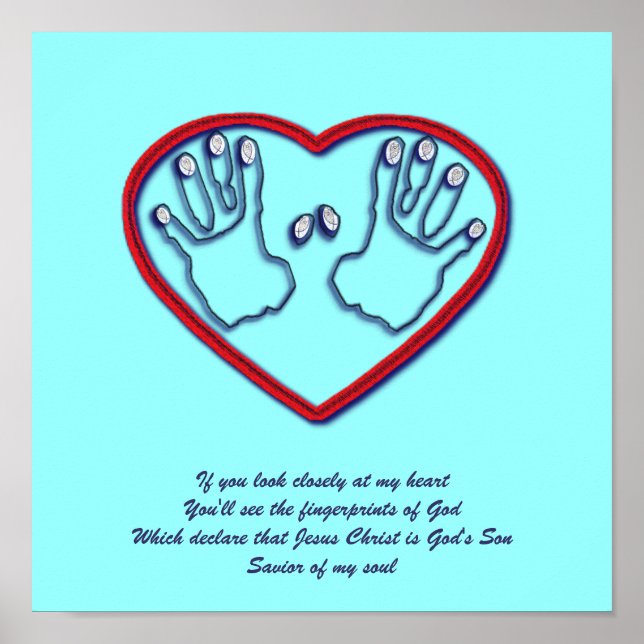 Guds fingeravtryck - 1 Peter 5:6-7 Poster (Framsidan)