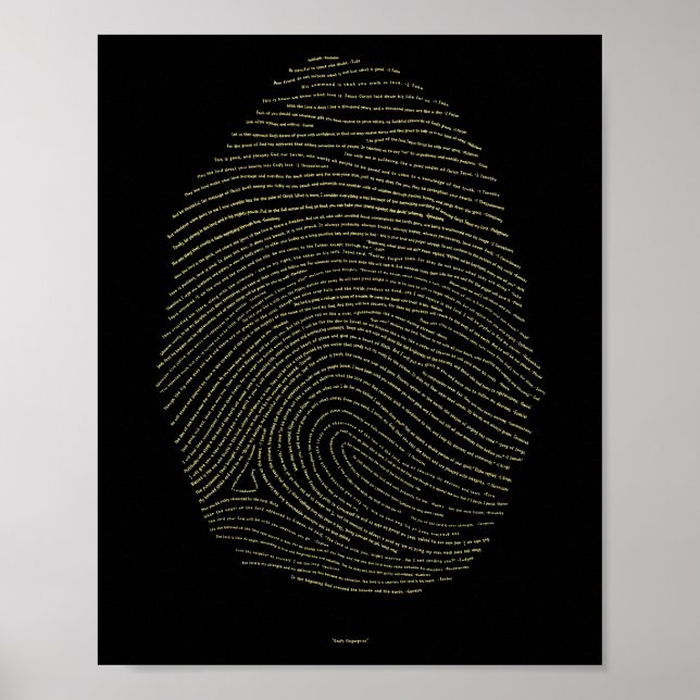 Guds fingeravtryck - Guld på svart Poster (Framsidan)