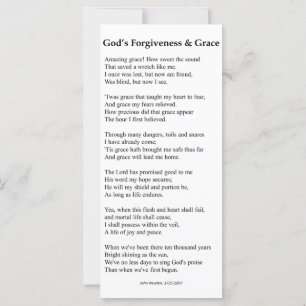 Guds förlåtelse och Grace Prayer Card