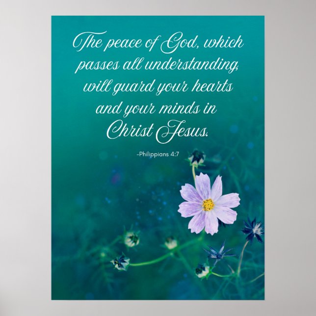 Guds fred - Filippinerna 4:7 Bible Verse Art Poster (Framsidan)