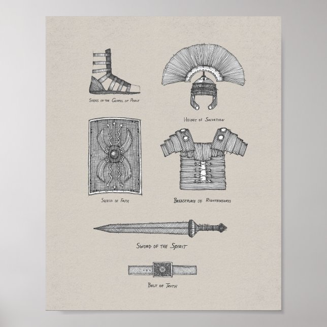 Guds fullt - Efesierna 6:13-17 Bible Verse Poster (Framsidan)