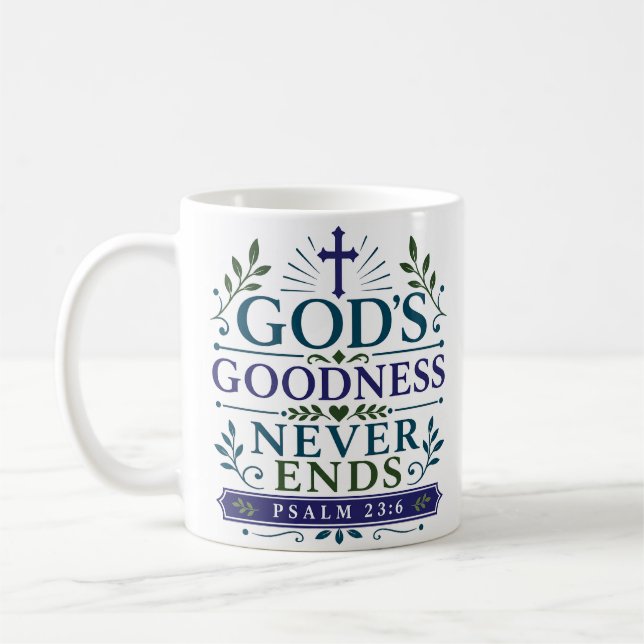 Guds godhet tar aldrig slut Kristet troscitat Kaffemugg (Vänster)