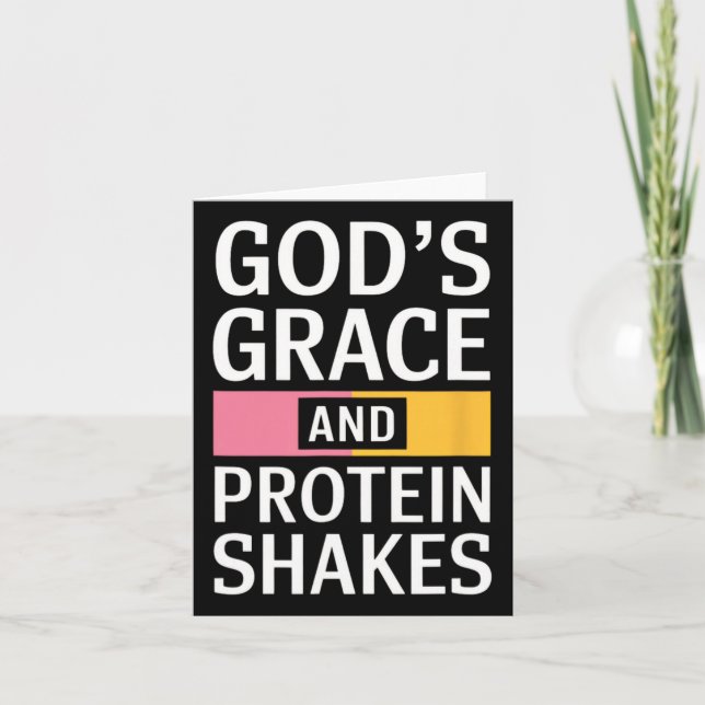 Guds Grace och proteingshakes - Christian Kort (Framsida)