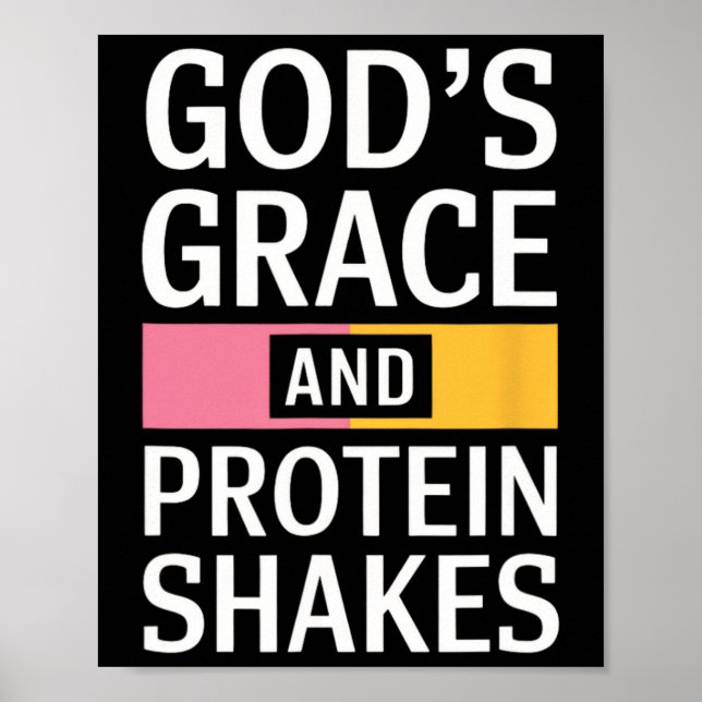 Guds Grace och proteingshakes - Christian Poster (Framsidan)