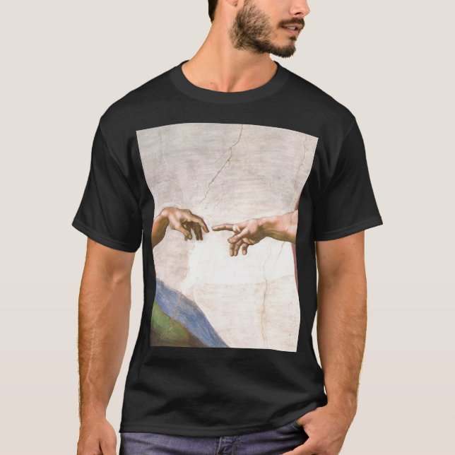 Guds hand av Michelangelo T-shirt (Framsida)