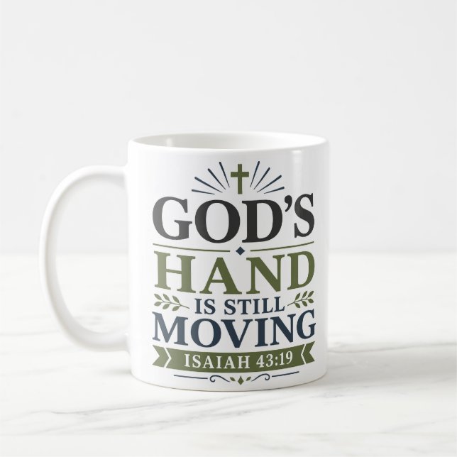 Guds hand rör sig fortfarande Minimalistisk skrift Kaffemugg (Vänster)