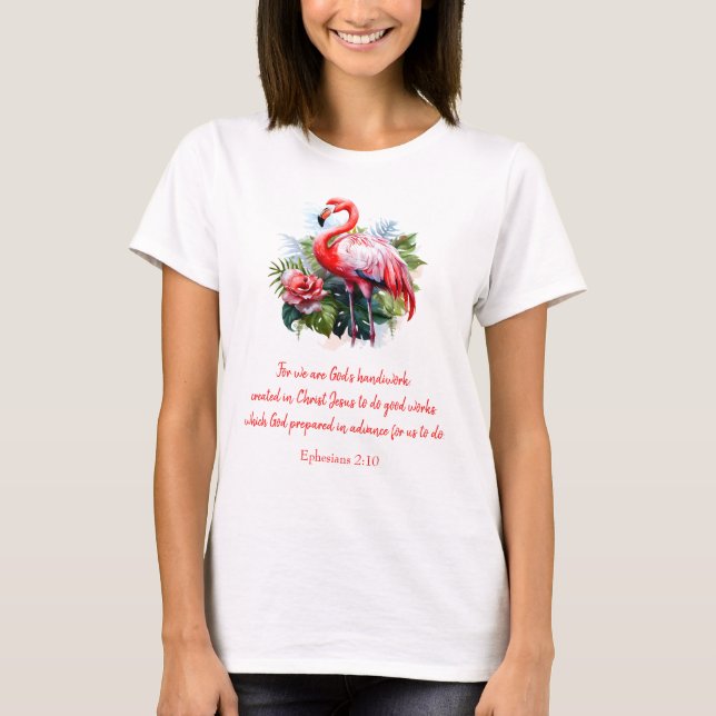 Guds Handiwork Flamingo T Shirt (Framsida)