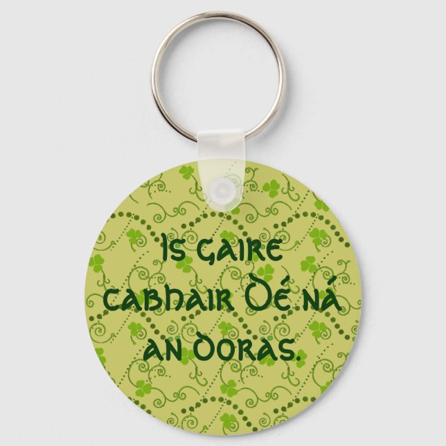 Guds hjälp är nära dörren nyckelring (Framsida)