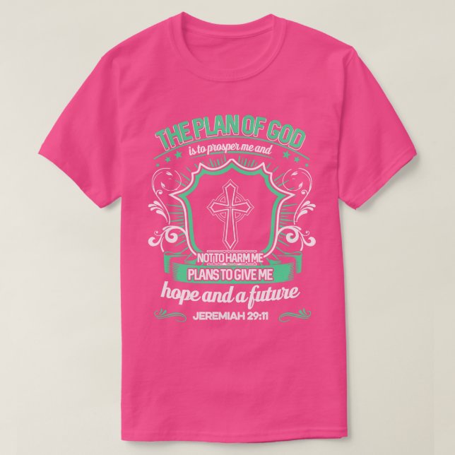 Guds Jeremiah-plan 2911 Christian Gift T Shirt (Design framsida)