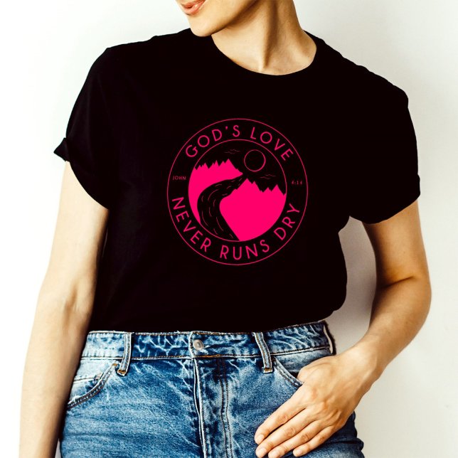 Guds Kärlek Aldrig Springa Torr bibel Verse John 4 T Shirt (Skapare uppladdad)