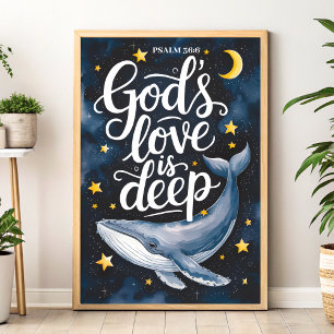 Guds Kärlek är djupt kristet väggutskrift Poster