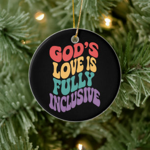 Guds kärlek är fullt inkluderande kristen Jesus HB Julgransprydnad Keramik