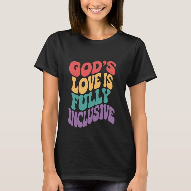 Guds Kärlek är kristet Jesus LGBt T Shirt (Framsida)