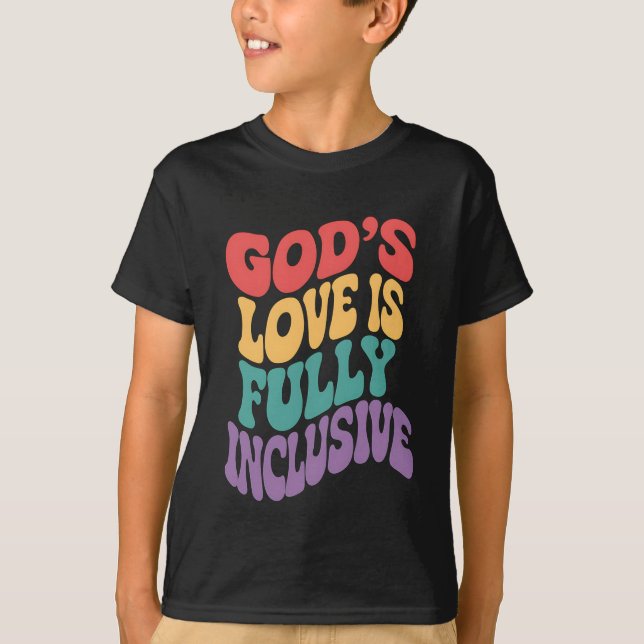 Guds Kärlek är kristet Jesus LGBt T Shirt (Framsida)