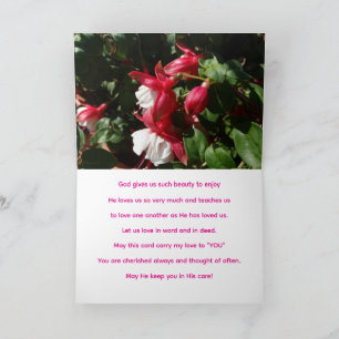 Guds Kärlek, Fuschia Flower Kort