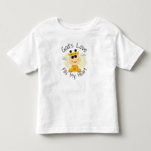 Guds Kärlek fyller mitt hjärta Giraffe Kids T-Shir T Shirt