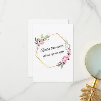 Guds Kärlek ger aldrig gåvor Tack Kort