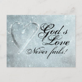 Guds Kärlek Misslyckas aldrig Alla hjärtans dag Vykort