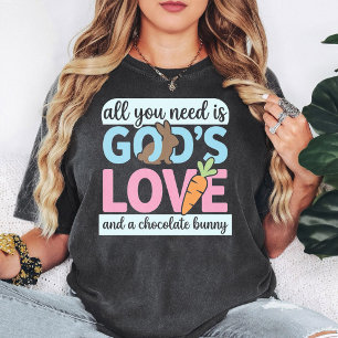 Guds kärleks chokladkanin morot påskcitat t shirt