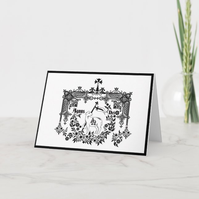 Guds katolska Agnus Dei Lamb Helgkort (Framsida)