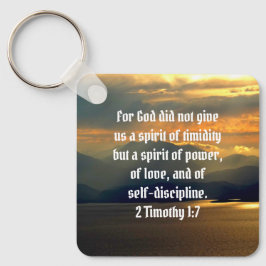 Guds kraftsinne och Kärlek 2 Timothy 1:7 Bibel Nyckelring