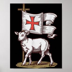 Guds lam kristen symbol för tro seger Agnu Poster