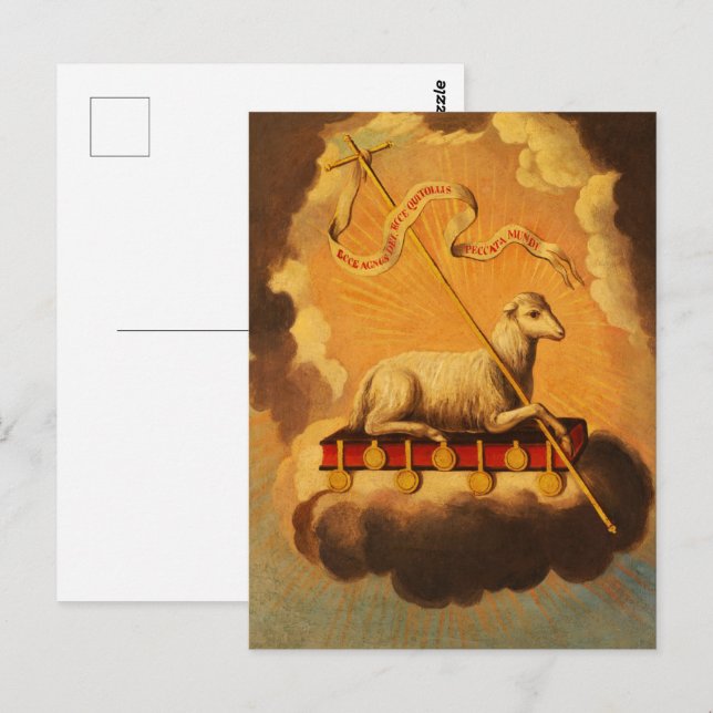 Guds lamm, Agnus Dei av Jose Campeche y Jordan Vykort (Fram/baksida)