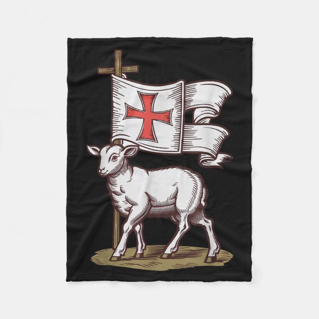 Guds lamm Kristet symbol för tro seger Agnu Fleecefilt (Framsidan)