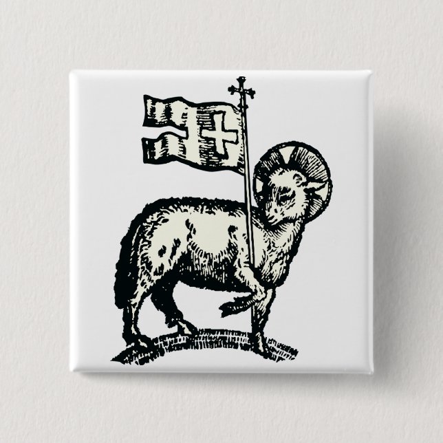 Guds lamm symbol för kristen tro knapp (Framsida)