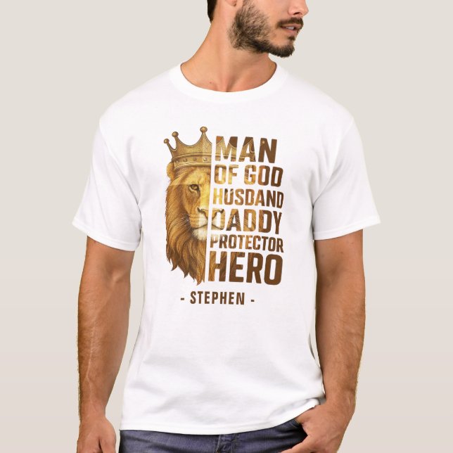 Guds Lejona Krona design - Make, pappa T Shirt (Framsida)