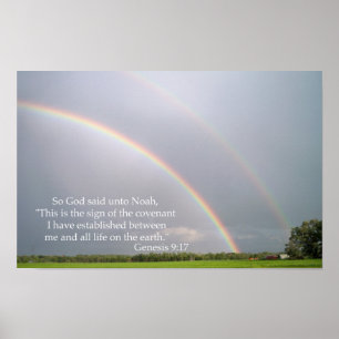 Guds löfte till Noah i regnbågen Poster