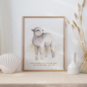 Guds lysande lamm Baby Kids' Nursery Poster