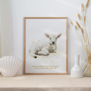 Guds lysande lamm Baby Kids' Nursery Poster