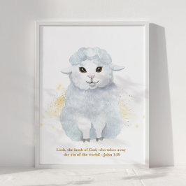 Guds lysande lamm Baby Kids' Nursery Poster