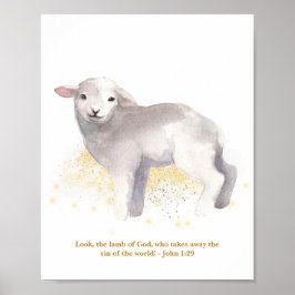 Guds lysande lamm Baby Kids' Nursery Poster