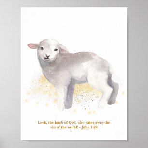 Guds lysande lamm Baby Kids' Nursery Poster