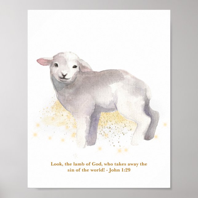 Guds lysande lamm Baby Kids' Nursery Poster (Framsidan)
