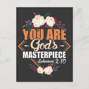 Guds mästerverk Ephesian 2:10 Bible Verse Vykort