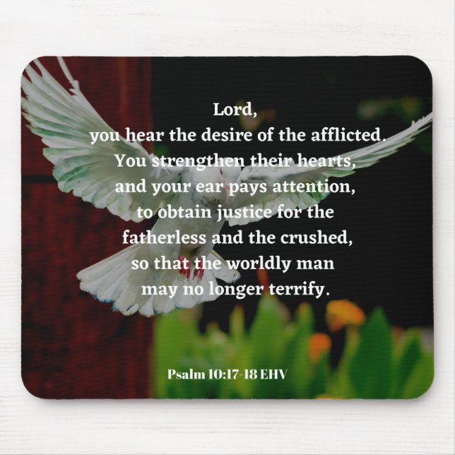 Guds Mercy Bible Verse Psalm 10:17-18 Christian Musmatta (Framsidan)