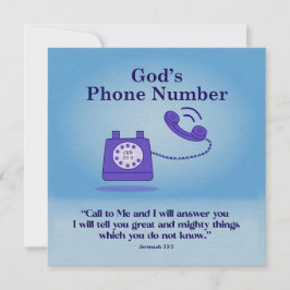 Guds Mobila nummer Jeremiah 33:3 Anteckningskort